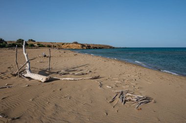 Sicilya 'daki Eloro' nun güzel ve vahşi plajı.