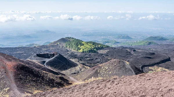Silvestre Crater Etna Volcano Plain Catania Background — Stock Photo, Image