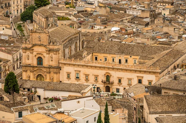 Scicli Italia 2022 Vista Aérea Estacada Del Carmín Scicli —  Fotos de Stock