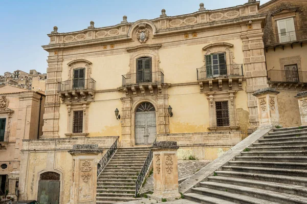 Modica Itália 2022 Edifício Barroco Histórico Bonito Modica — Fotografia de Stock