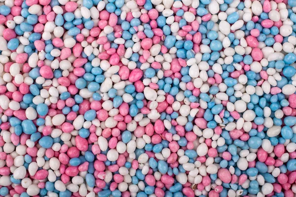 Top View Pink Blue White Sugared Anise Seeds Known Muisjes — 스톡 사진