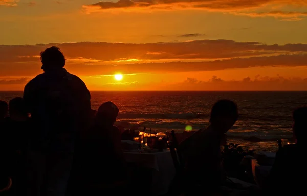 Oceanfront Sunset Dining Waikoloa Village Big Island Hawaii — Stockfoto