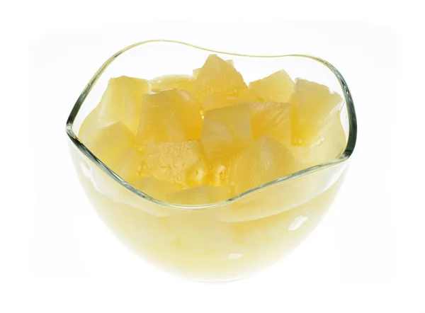 Bowl Pineapple Syrup Isolated White Background — Fotografia de Stock