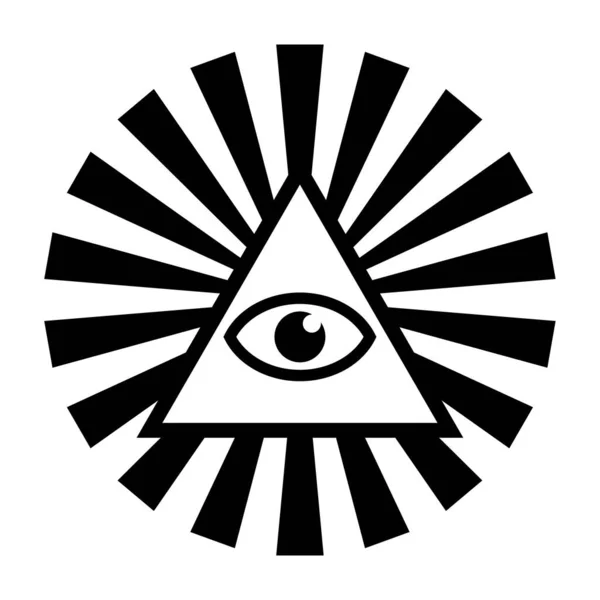 Alles Sehende Auge Symbol Auge Der Vorsehung Freimaurerisches Symbol Alle — Stockvektor