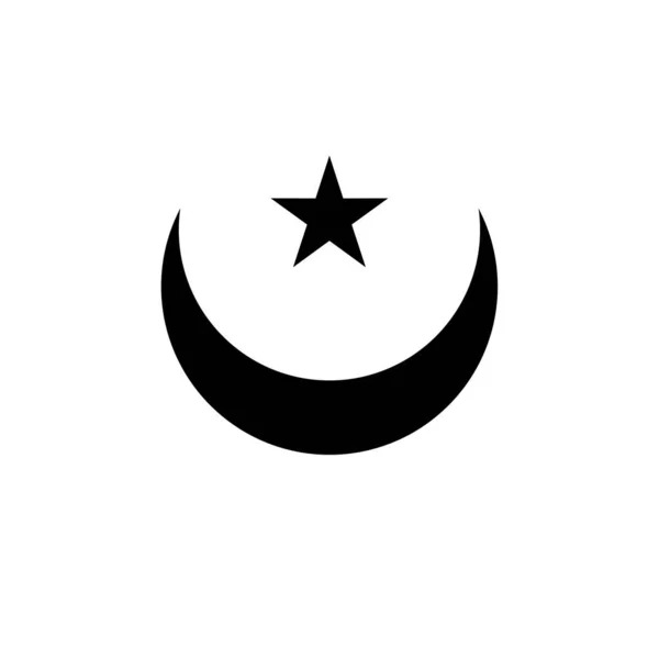 Sikkel Maan Ster Symbool Geïsoleerd Witte Achtergrond Islamitisch Symbool Islamitische — Stockvector