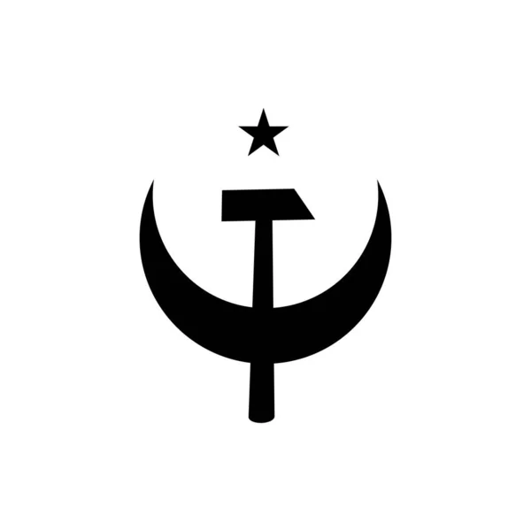 Hammer Crescent Moon Socialist Symbol — Stock Vector