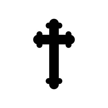 Beyaz Arkaplan Vektör illüstrasyonunda Christian Cross Simgeleri. Çarmıha gerilmenin ve inancın sembolü..