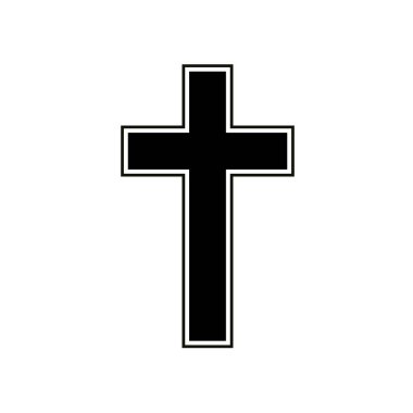 Beyaz Arkaplan Vektör illüstrasyonunda Christian Cross Simgeleri. Çarmıha gerilmenin ve inancın sembolü..