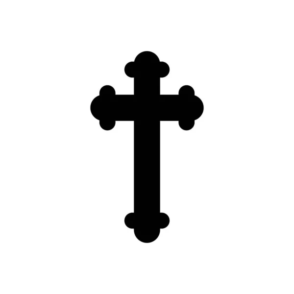 Christian Cross Icônes Sur Fond Blanc Illustration Vectorielle Croix Symbole — Image vectorielle