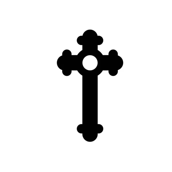 Christian Cross Pictogrammen Witte Achtergrond Vectorillustratie Kruissymbool Van Kruisiging Geloof — Stockvector