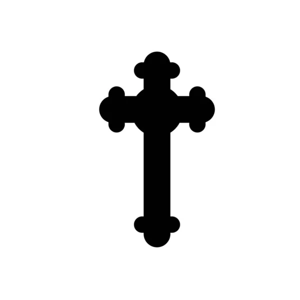 Christian Cross Icônes Sur Fond Blanc Illustration Vectorielle Croix Symbole — Image vectorielle