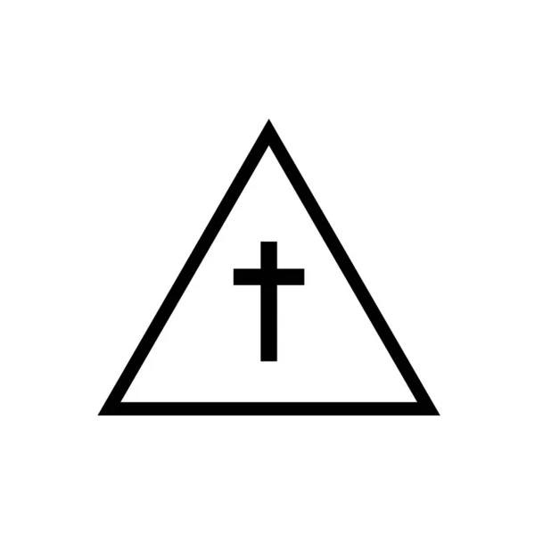 Christian Cross Icons White Background Vector Illustration Inglés Cruz Símbolo — Vector de stock