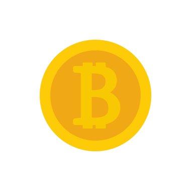 Bitcoin düz tasarım vektör çizimi konsepti. Kripto para birimi logosu iç geçiriyor. Dijital para. Blok zinciri, finans sembolü.