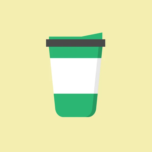 Χάρτινη Κούπα Καφέ Επίπεδη Σχεδίαση Εικονίδιο Κύπελλο Καφέ Μιας Χρήσης — Διανυσματικό Αρχείο