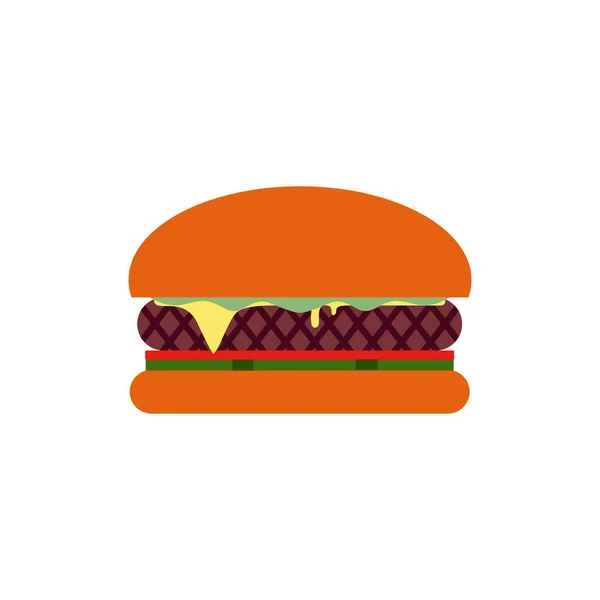 在白色背景上孤立的汉堡平面设计矢量 汉堡包 简约风格 平面设计 — 图库矢量图片
