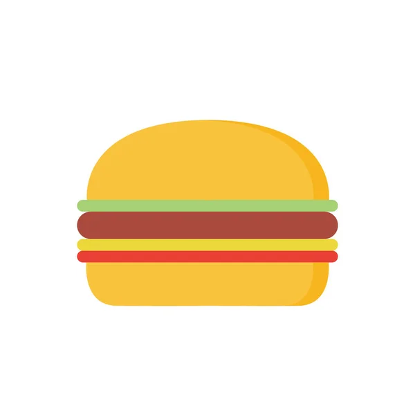 Burger Επίπεδη Σχεδίαση Διανυσματική Απεικόνιση Απομονώνονται Λευκό Φόντο Χάμπουργκερ Μινιμαλιστικό — Διανυσματικό Αρχείο