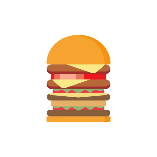 Вкусный Гамбургер Плоский Дизайн Бургер Векторные Иллюстрации Дизайн Иллюстрации Продукты — стоковый вектор