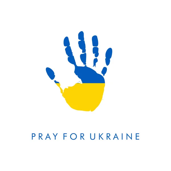 Betet Für Den Frieden Der Ukraine Vektor Flache Illustration Auf — Stockvektor