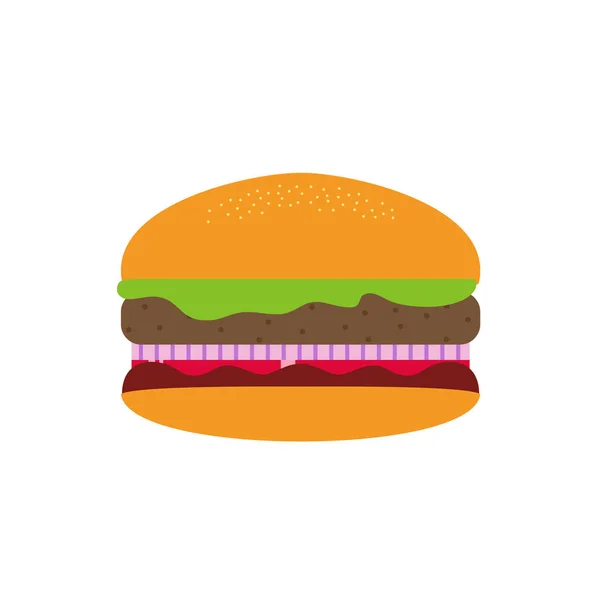 Delicious Fastfood Hamburger Flat Design Burger Vector Illustration Design Illustration — Stock Vector