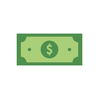 Dolar banknot simgesi, hisse senedi vektör illüstrasyonu. Ödeme yöntemi sembolü. Kaliteli tasarım elemanları. Klasik bir tarz. Vektör