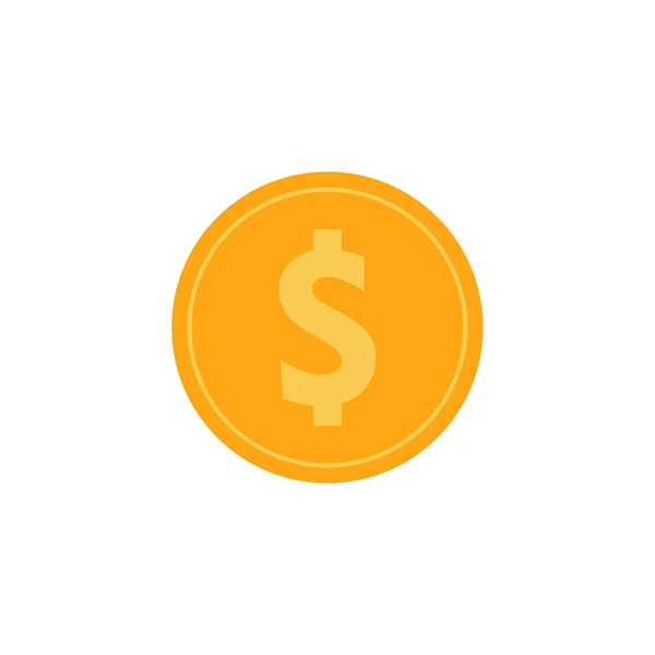 Gyllene Mynt Med Dollartecken Platt Design Vektor Illustration Betalningsmetod Symbol — Stock vektor