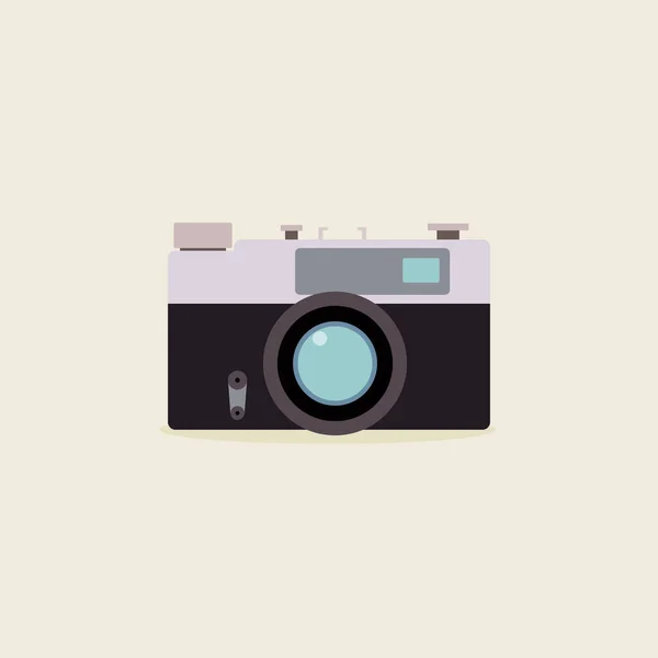 Vintage Analoge Camera Platte Ontwerp Vector Illustratie Analoge Cameraontwerp — Stockvector