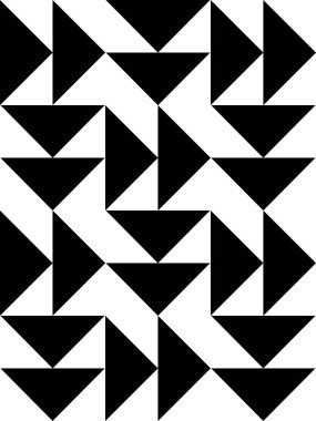 Tek renkli Soyut Vektör Deseni Tasarımı. Geometri soyut şekilleri tasarlar. En düşük geometrik monokrom poster, düz retro biçim vektör illüstrasyonu