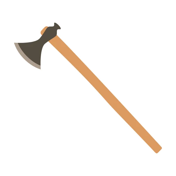 Battle Axe Flat Design Vector Illustration Wooden Handle Metal Blade — Image vectorielle