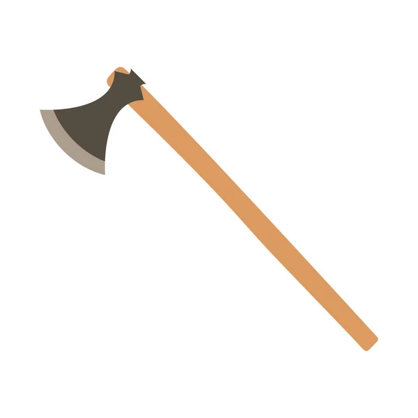 Chopping Axe Flat Design Vector Illustration Wooden Handle Metal Blade — Stockvektor