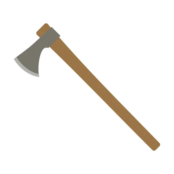 Trade Axe Flat Design Vector Illustration Wooden Handle Metal Blade — ストックベクタ