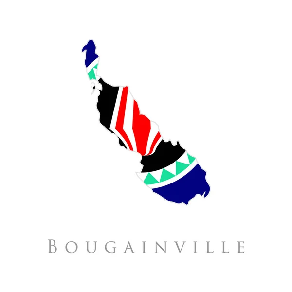 Bougainville Flag Map Flat Design Vector Illustration — Stock Vector