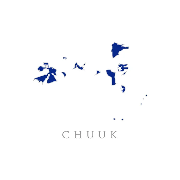 Chuuk Bandera Mapa Plano Diseño Vector Ilustración — Vector de stock