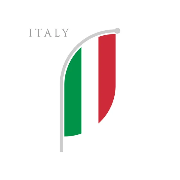 Italië Vlag Platte Ontwerp Vectorillustratie — Stockvector