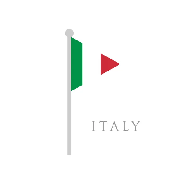 Italien Flagge Flach Design Vektor Illustration — Stockvektor