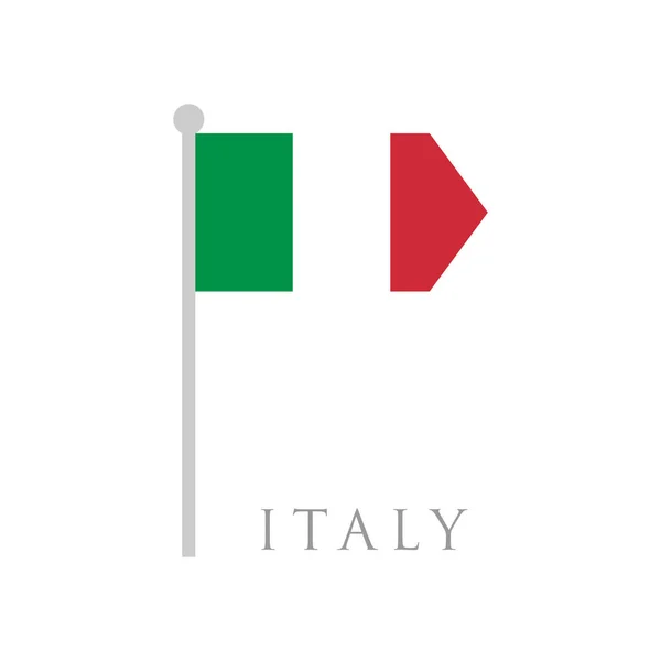 Italia Bandiera Disegno Piatto Vettoriale Illustrazione — Vettoriale Stock