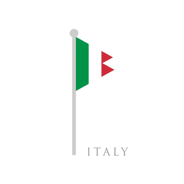 Italië Vlag Platte Ontwerp Vectorillustratie — Stockvector