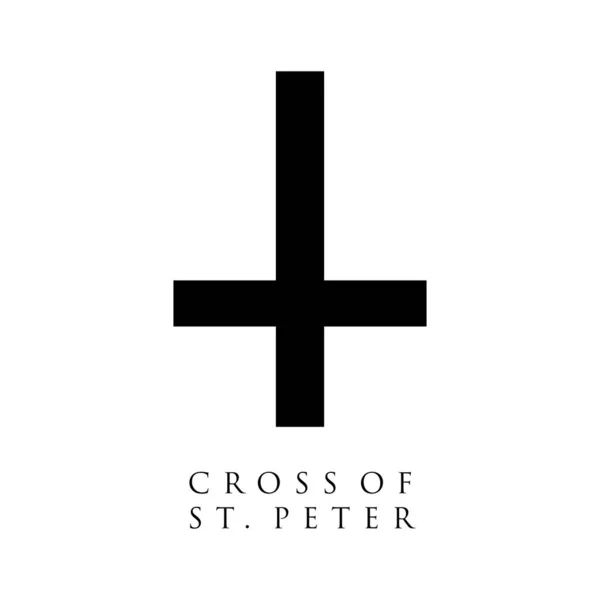 Cross Peter Vector Illustration Cross Saint Peter Petrine Cross Inverted — Stok Vektör