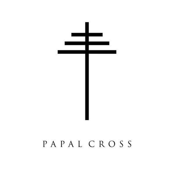 Papal Cross Vector Illutsration Christians Catholicism Icons Tribal Vector Collection — Vector de stock