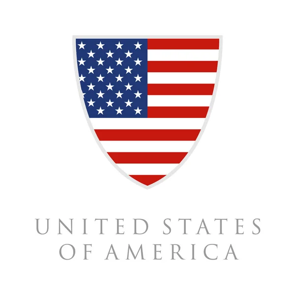 Vertical Usa Flag Shield Shape Vector Illustration United States America — 스톡 벡터
