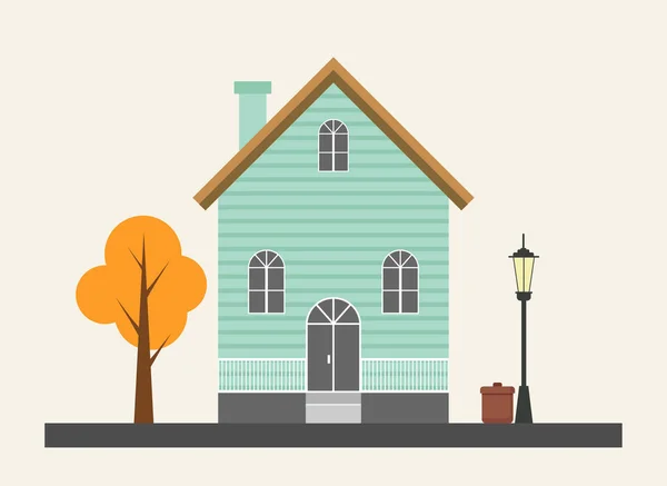 House Flat Design Urban Landscape Vector Illustration House Flat Design — Image vectorielle