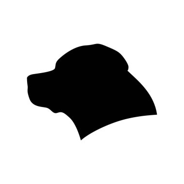 rottweiller head symbol silhouette flat design vector illustration. Dog Logo