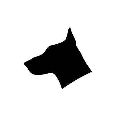 Doberman silhouette black. Dog vector illustration