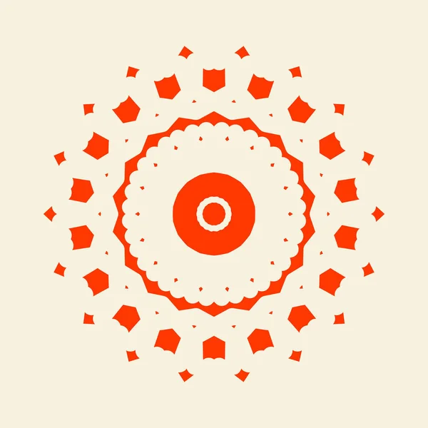 Mandala Color Dark Orange Pastel Background Vector Illustration Design — Image vectorielle