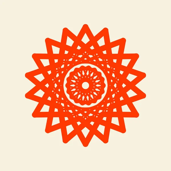 Mandala Color Dark Orange Pastel Background Vector Illustration Design — ストックベクタ