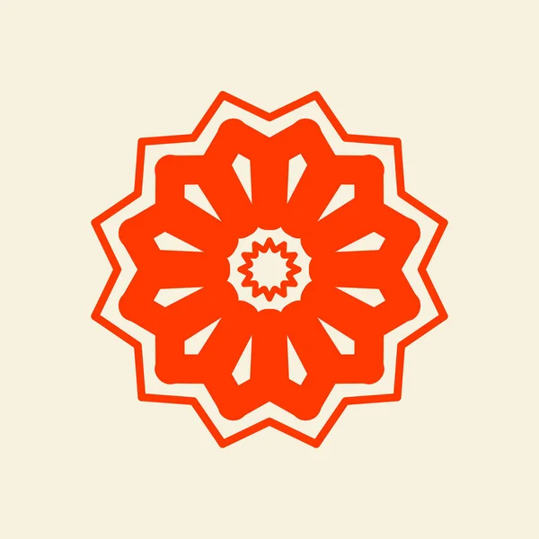 Mandala Color Dark Orange Pastel Background Vector Illustration Design — Stockvector