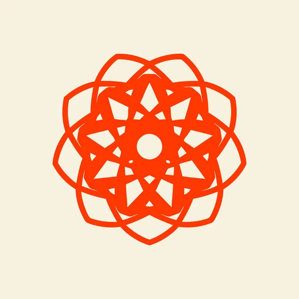 Mandala Color Dark Orange Pastel Background Vector Illustration Design — Image vectorielle