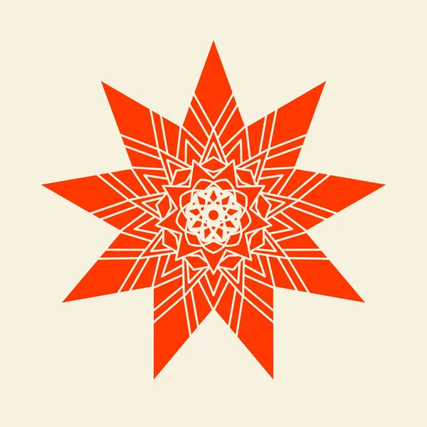 Mandala Color Dark Orange Pastel Background Vector Illustration Design — Wektor stockowy