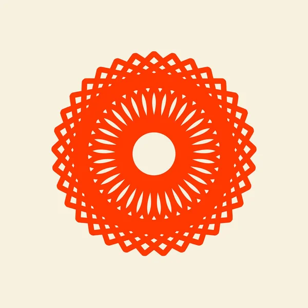Illustration Ligne Mandala Orange Mandala Illustration Vectorielle — Image vectorielle