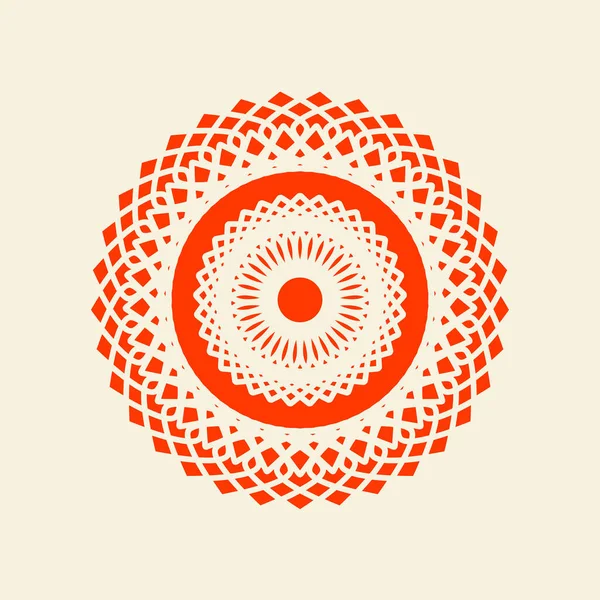 Ilustração Linha Laranja Mandala Ilustração Vetorial Mandala —  Vetores de Stock