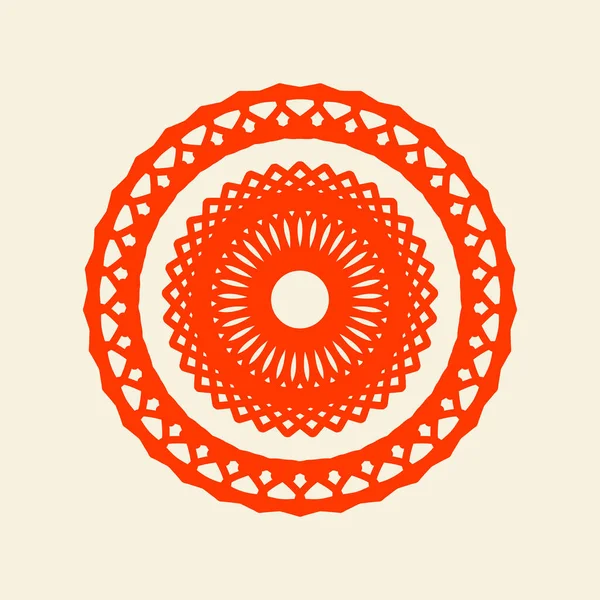 Ilustração Linha Laranja Mandala Ilustração Vetorial Mandala —  Vetores de Stock